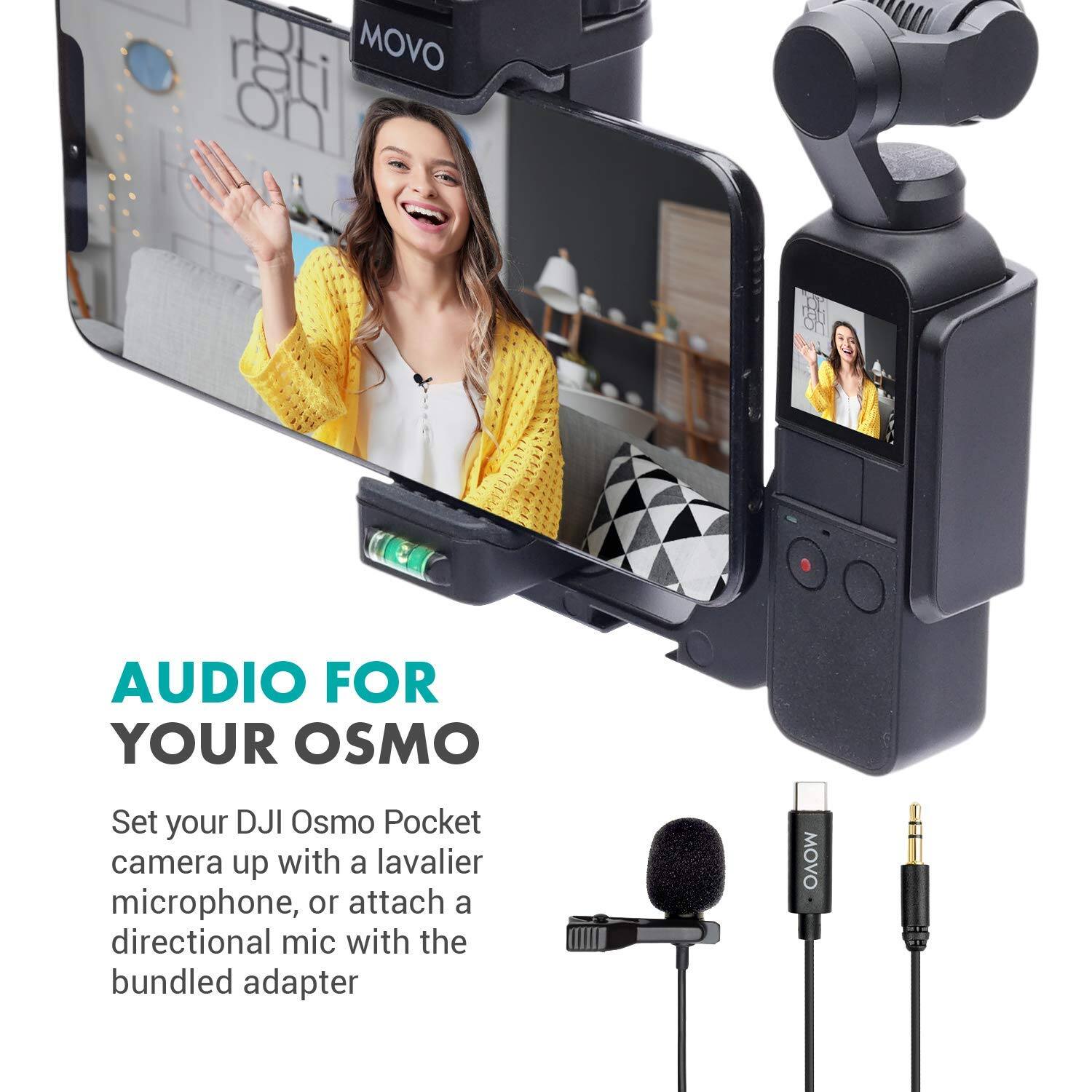 AUDIO FOR YOUR OSMO

Set your DJI Osmo Pocket camera up with a lavalier microphone, or attach a directional mic with the bundled adapter