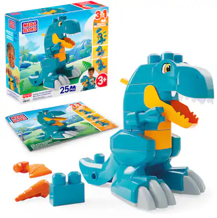 2 MEGA BLOKS PEAPEETRE VT BLOKS - RE I Y - VTA - - - I M 3-1 en DA REEUSM RE.COMETRUIS! Chomp Dineatur Bude & Constuie fahunpeice Dino I MIVS I 1 - - I 1 - - I - 1 MEGA AA 25 PCS 31 F - - 3+ aidaaso E - - LhUE - C 1 - & 1