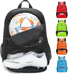 Vulpecula Spade - Youth Soccer Bag-Soccer Backpack&Backpack for Football Basketball,with Ball Compartment Separate Cleat Package - Black