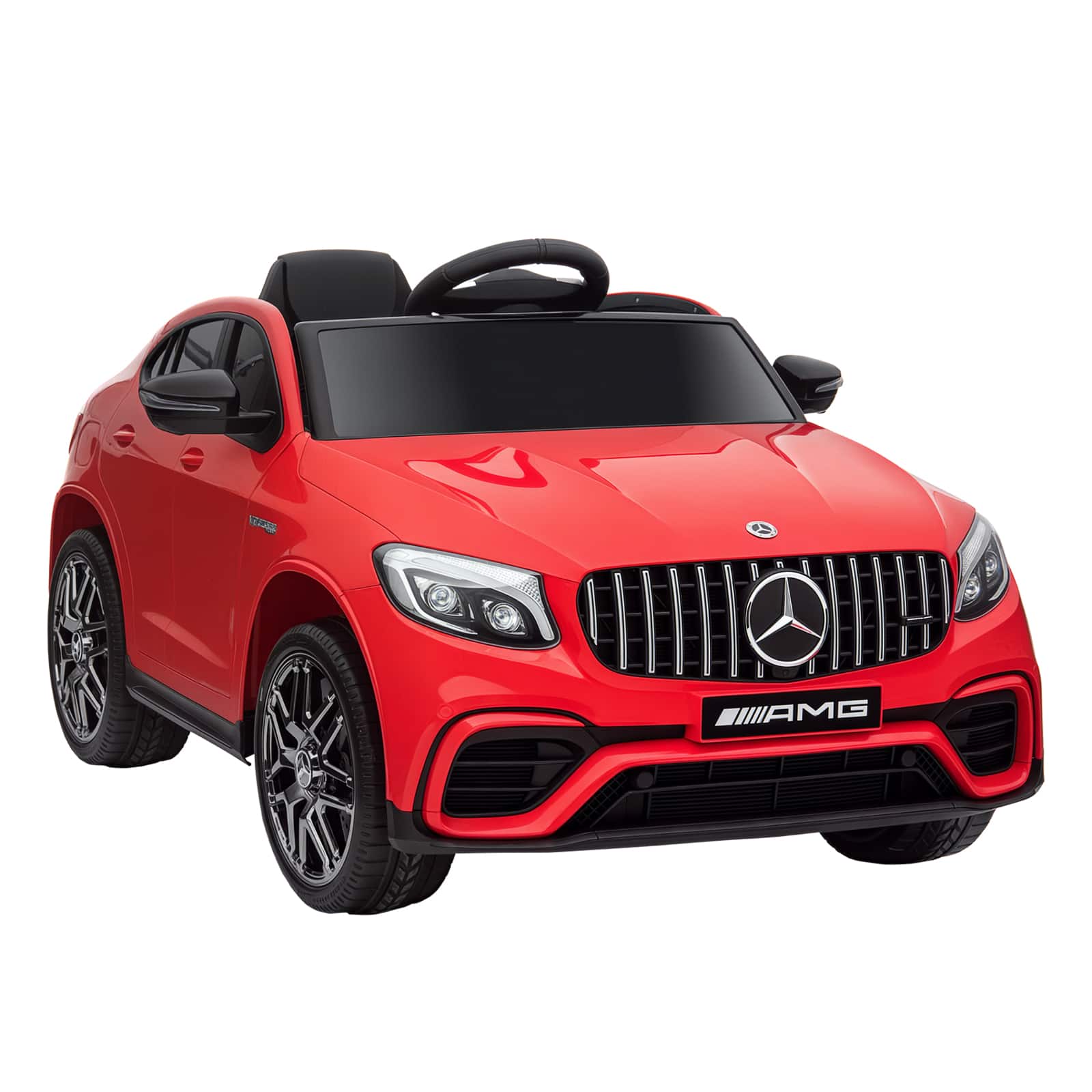 YOSIMFUR - 12V Toddler Ride On Car with Remote Control Mercedes Benz AMG GLC63S Coupe Electric Car with 2 Speed MP3 Player Light