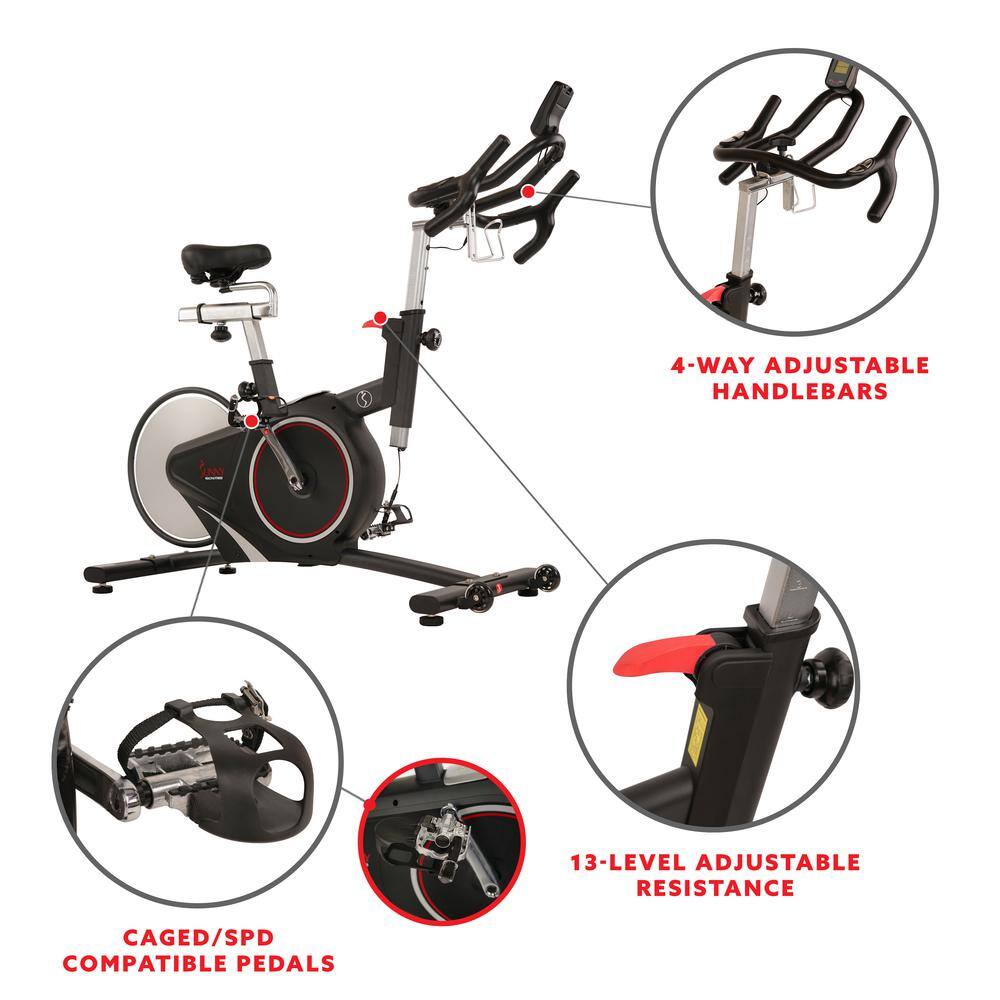 4-WAY ADJUSTABLE HANDLEBARS  
13-LEVEL ADJUSTABLE RESISTANCE  
CAGED/SPD COMPATIBLE PEDALS