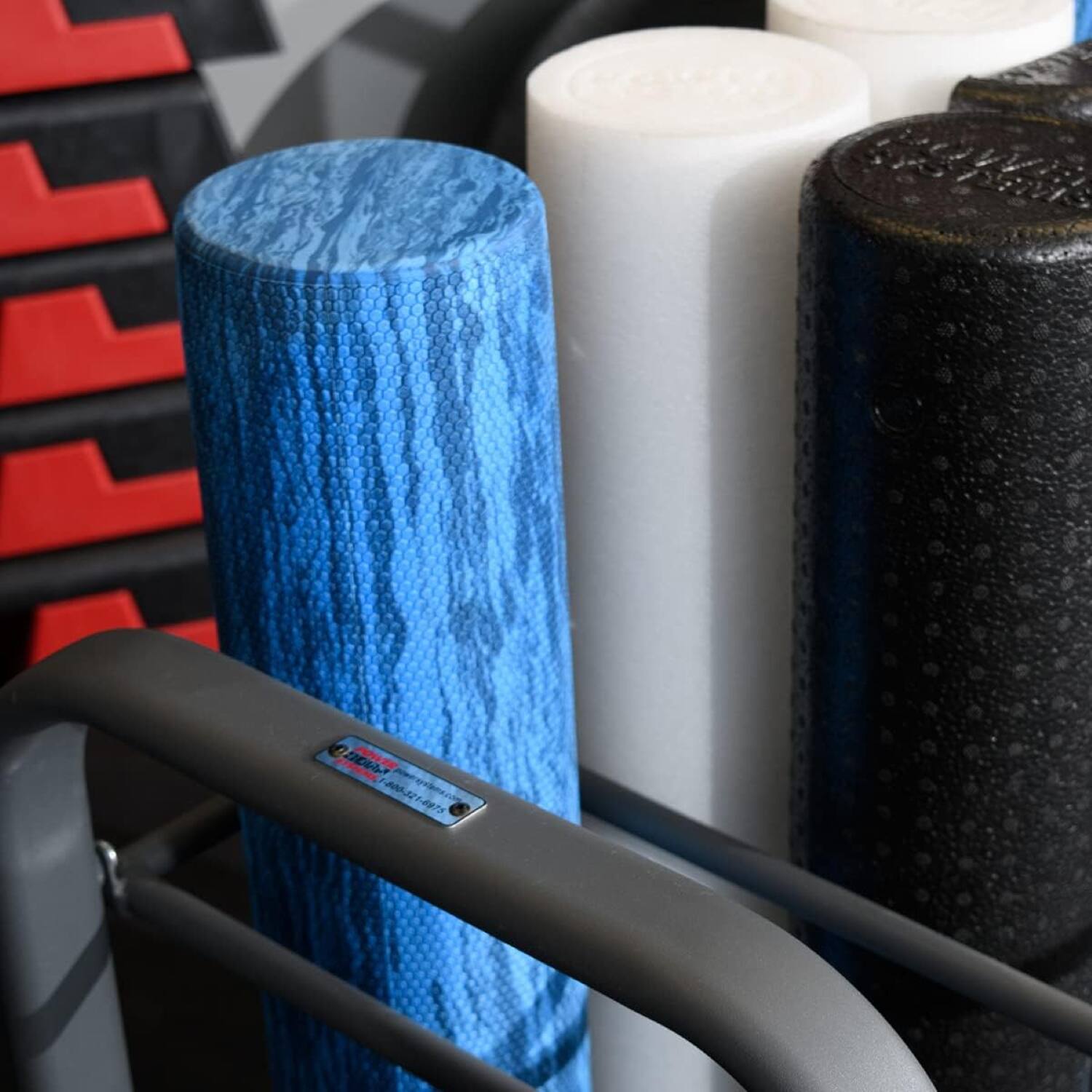 Alt View 3. Power Systems - Club Foam Roller Cart – Holds 12 Rollers, Portable Foam Roller Storage Stand - Black.