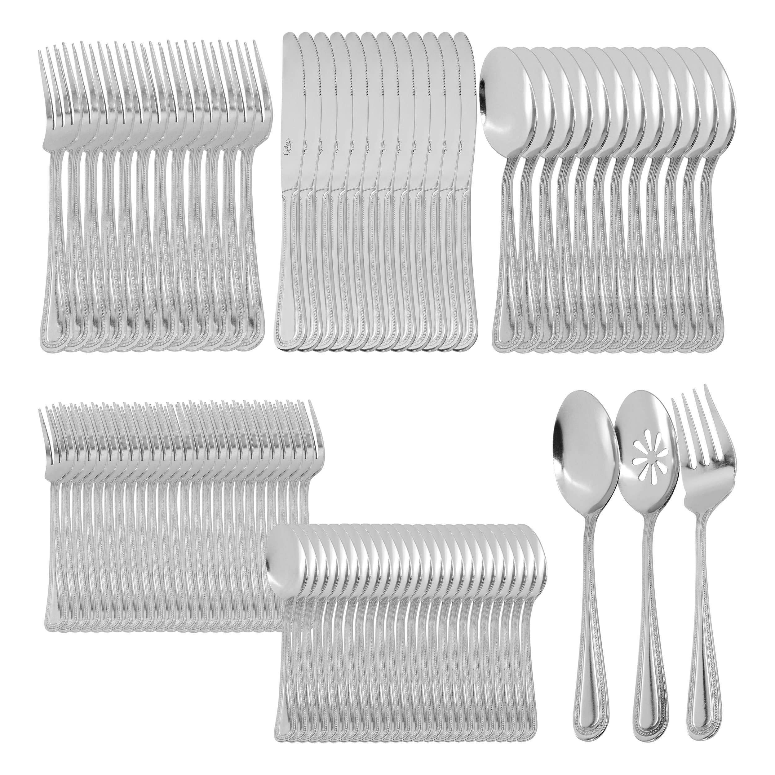 Gibson - Home 87 Piece Stainless Steel Flatware and Serving Utensil Set - Silver