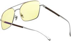 Front. GUNNAR - Witcher White Wolf Computer Glasses with Blue Light Reduction, Amber Lenses - Steel/Umber.