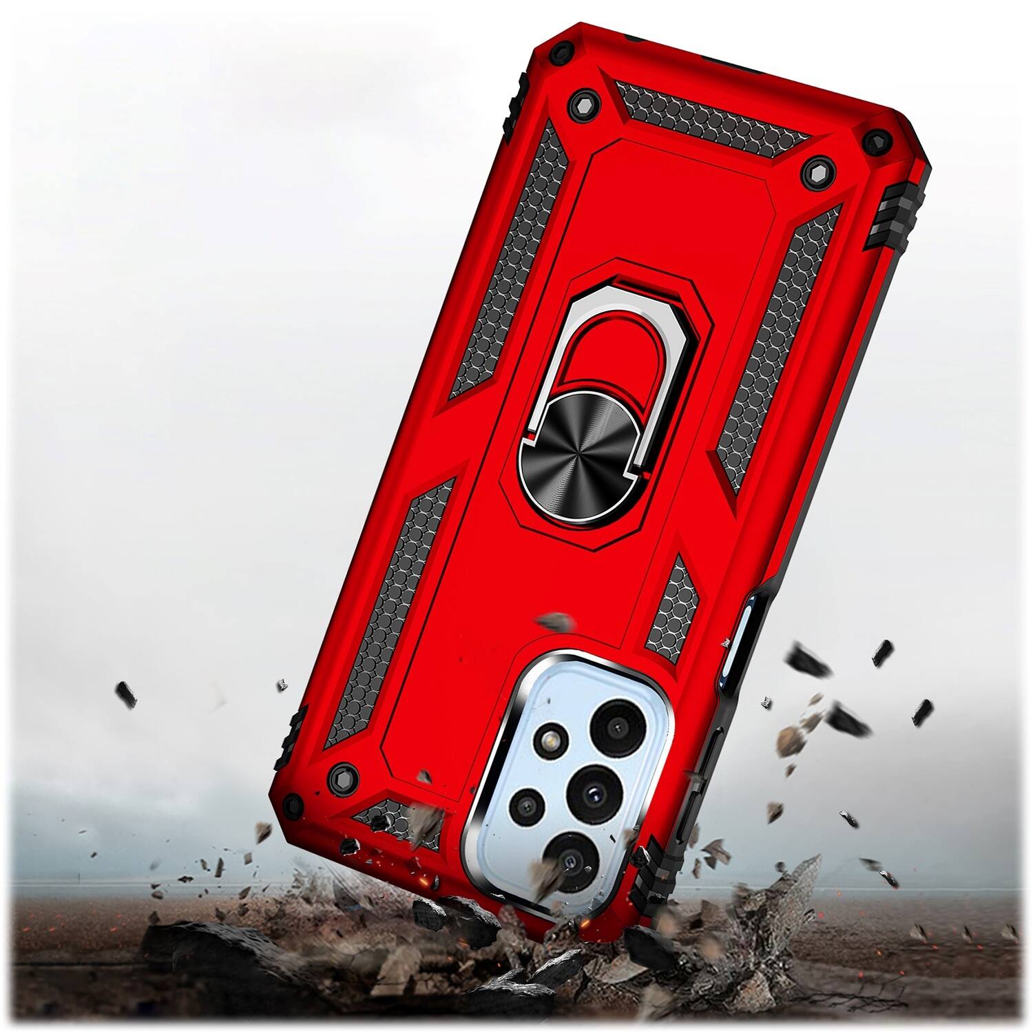 Alt View 15. SaharaCase - Military Kickstand Series Case for Samsung Galaxy A23 5G - Red.