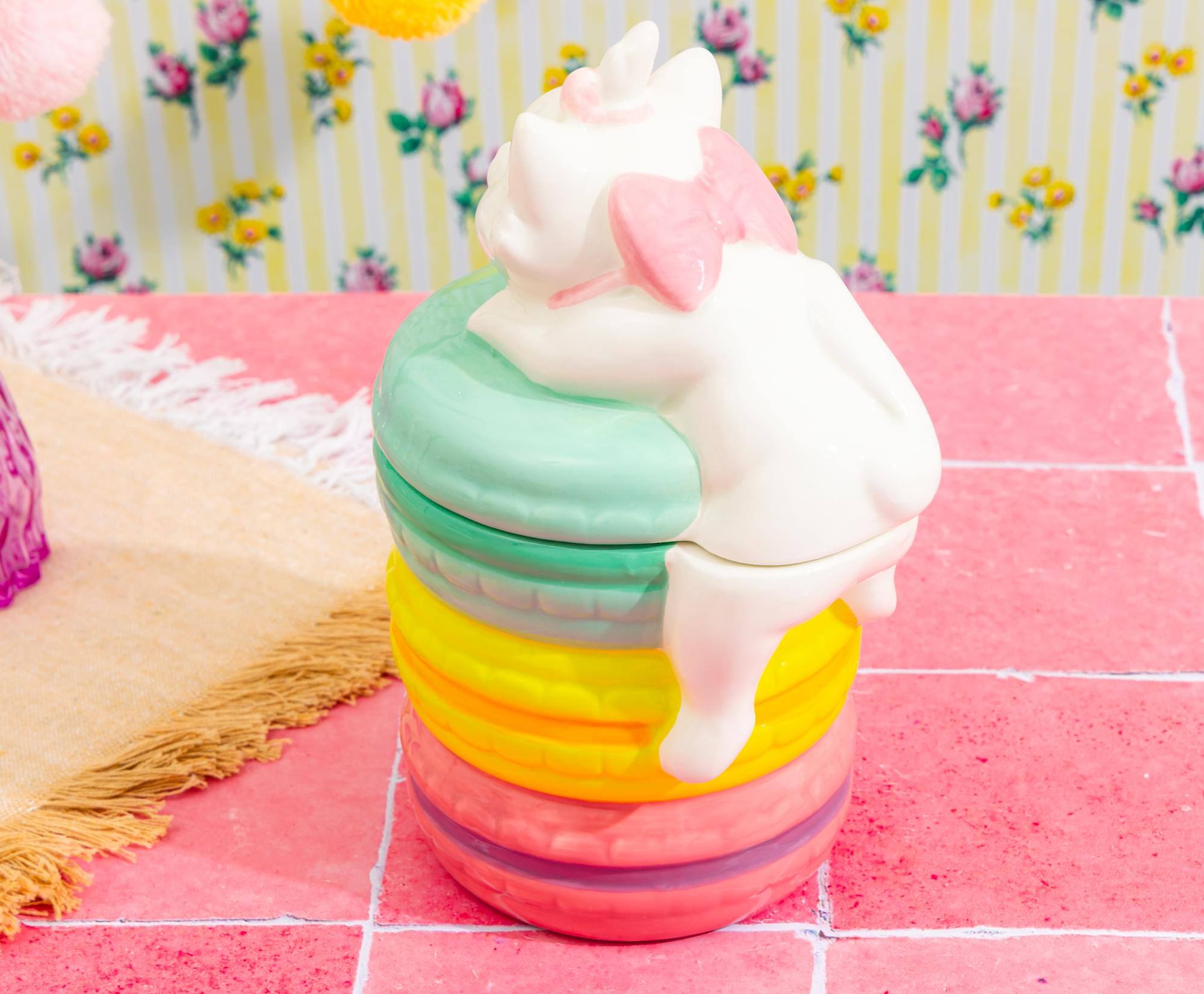 Alt View 5. Silver Buffalo - Disney The Aristocats Marie Macarons 6-Inch Sculpted Ceramic Snack Jar - Multi-Colored.