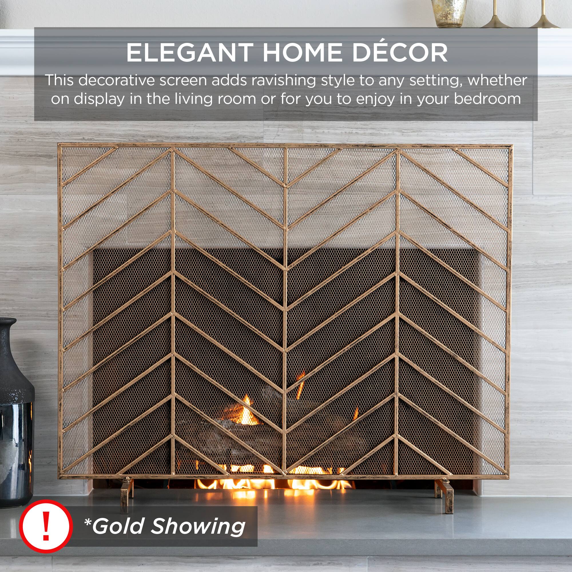 ELEGANT HOME DÉCOR

This decorative screen adds ravishing style to any setting, whether on display in the living room or for you to enjoy in your bedroom.

*Gold Showing
