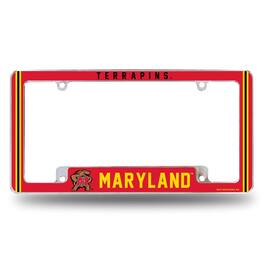 Rico Industries - Maryland Terrapins Chrome Metal License Plate Frame with Full Frame Team Color Graphics - Multi