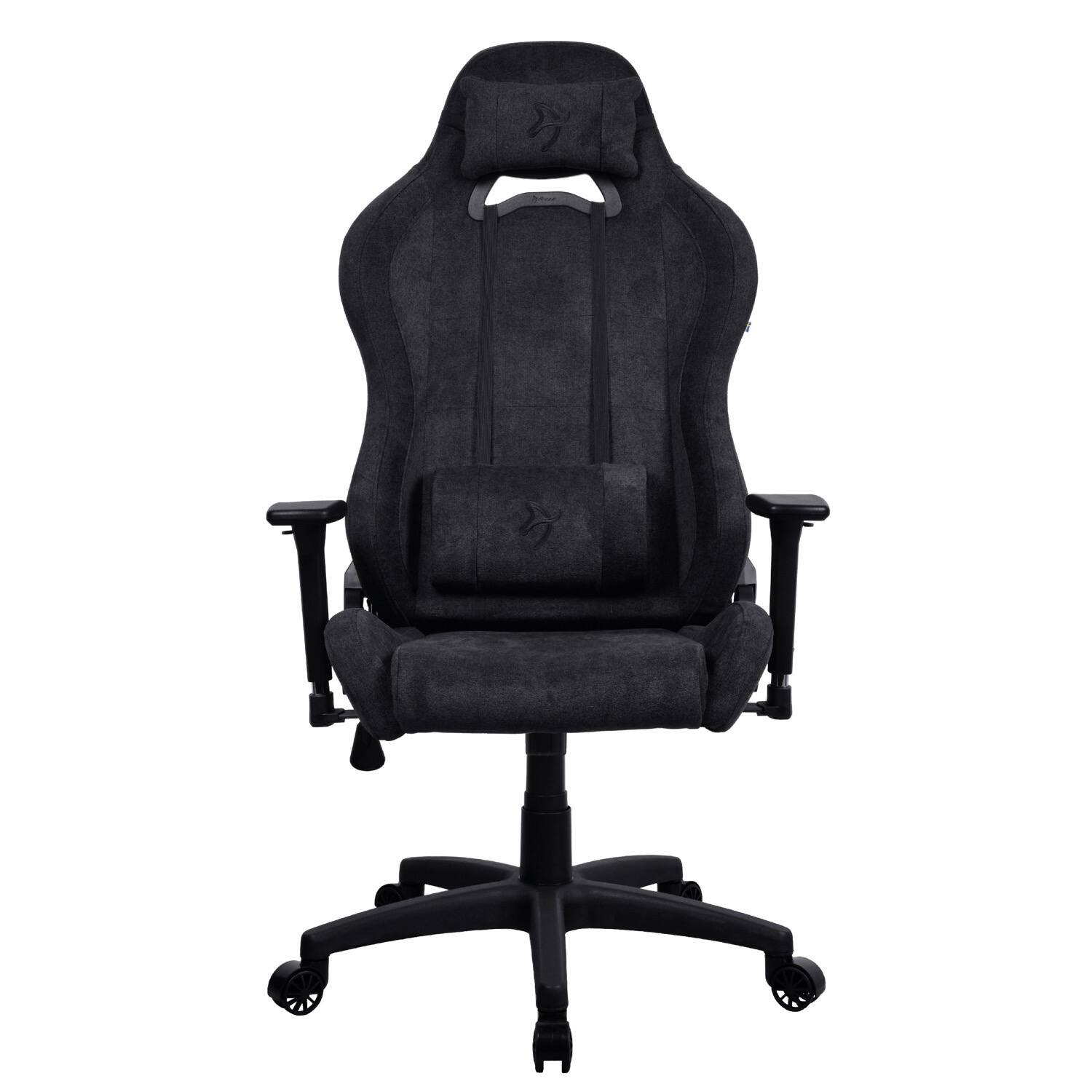 Left. Arozzi - Torretta Soft Fabric Gaming Chair - Pure Black.