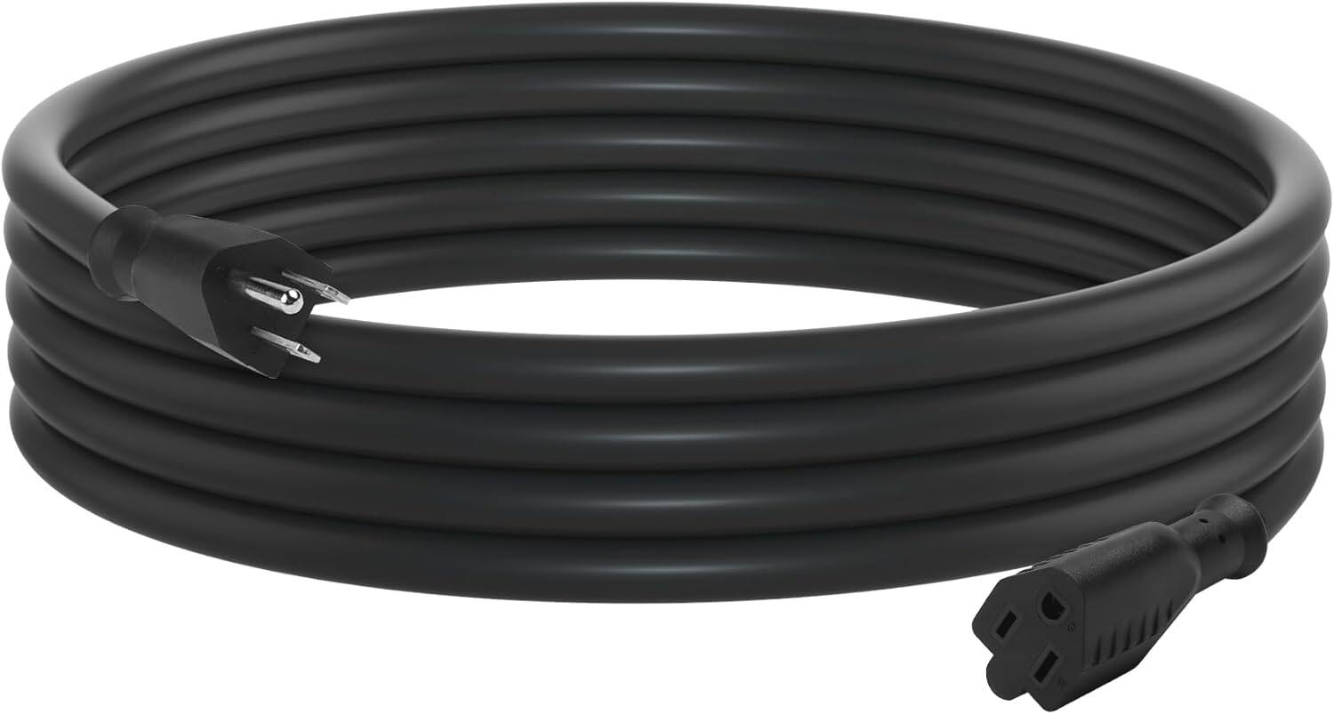 Alt View 4. BN-LINK - BN-LINK 10 ft Outdoor Extension Cord 12/3 SJTW, Heavy Duty, 3-Prong Grounded, 15A, 1875W, Black, ETL - Black.