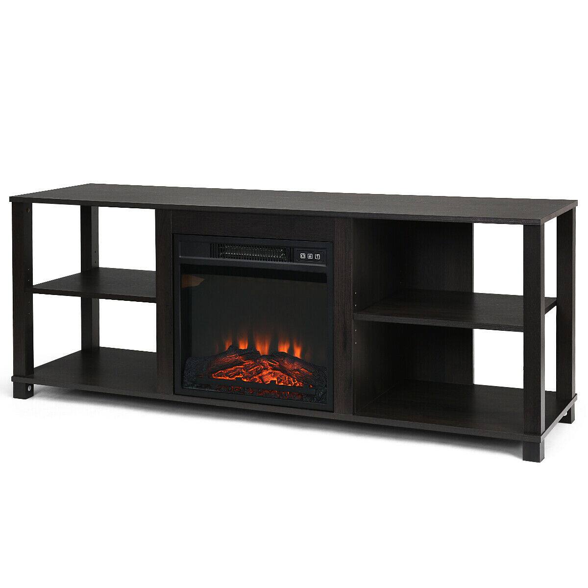 Alt View 8. Gymax - Gymax 2-Tier TV Stand Storage Cabinet Console Adjustable Shelves Living Room UP TO 65" - Black.