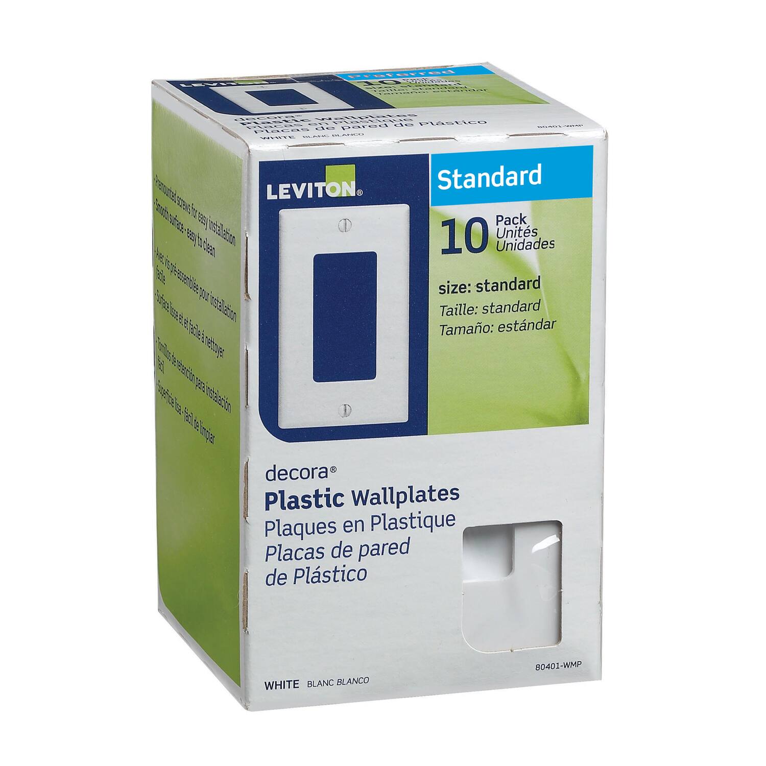 Leviton - Decora 1 gang Thermoset Plastic Decorator Wall Plate 10 pk - White price history on PriceWatchPro