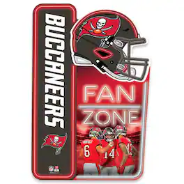 Open Road Brands - Tampa Bay Buccaneers 13" x 19.5" Fan Zone Metal Sign - Red
