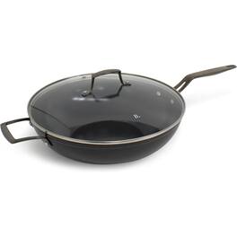 BLU - Blu. Cookware 12.6” Wok with Lid, Durable Non-Stick Stir Fry Pan - Black