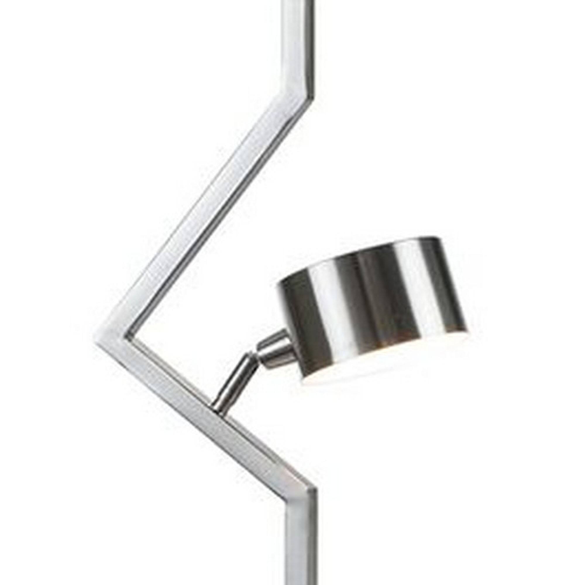 Angle. Manhattan Lane - 60 Inch Floor Lamp, Metal Drum Shade, Modern Style, Square Base, Nickel.