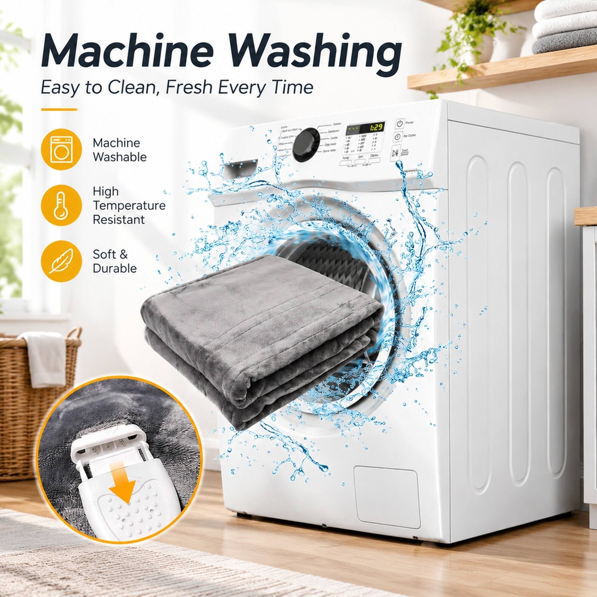 Machine Washing  
Easy to Clean, Fresh Every Time

- Machine Washable
- High Temperature Resistant
- Soft & Durable