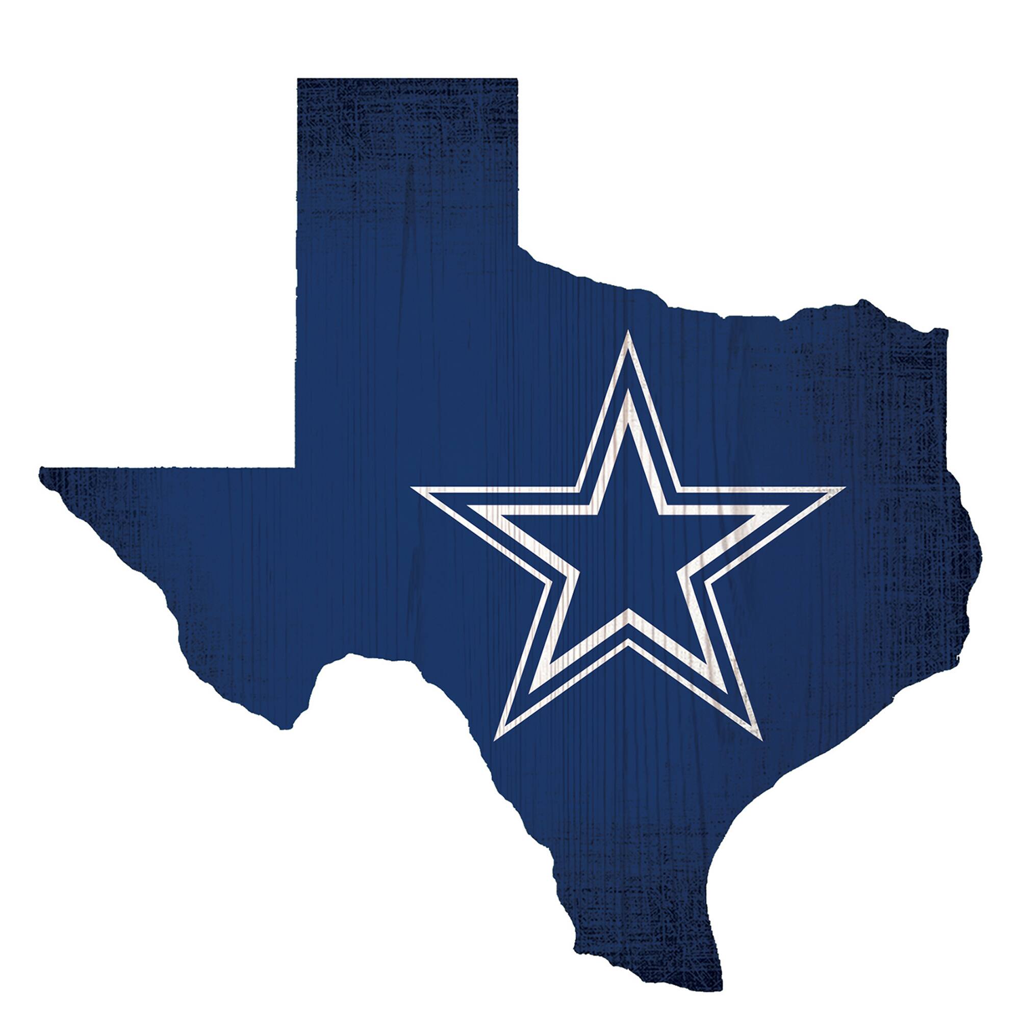 Dallas Cowboys 12" Logo State Sign