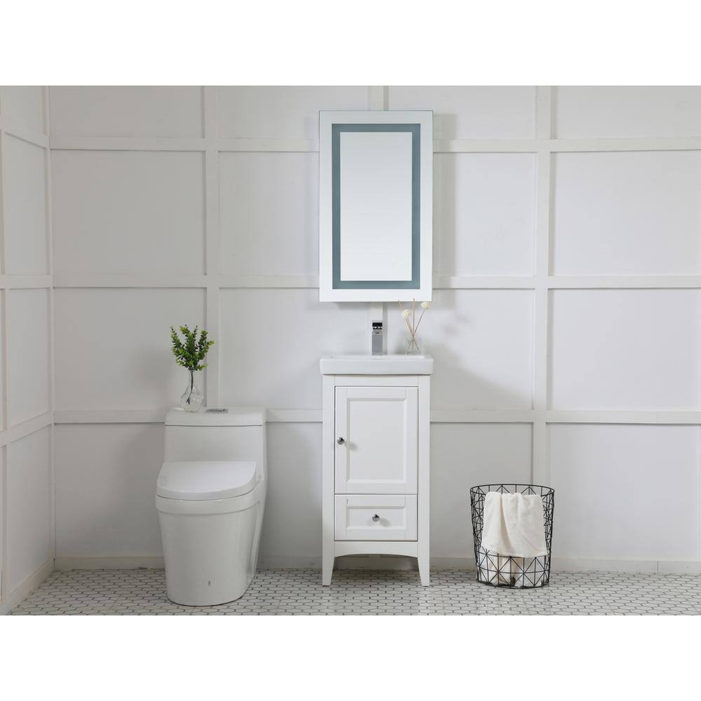 Alt View 3. Elegant Decor - Helios 18in x 30in Hardwired LED mirror - Silver.