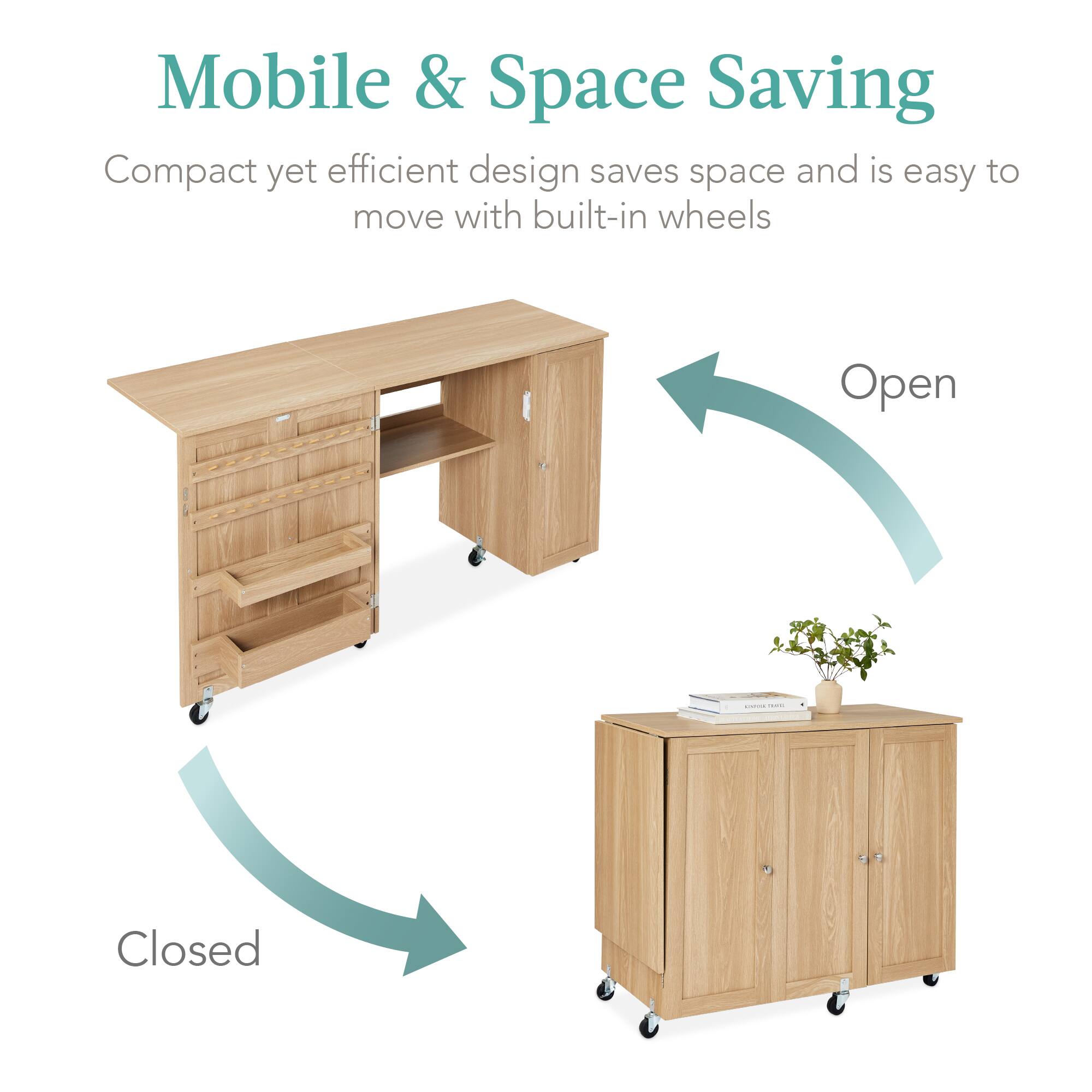 Mobile & Space Saving

Compact yet efficient design saves space and is easy to move with built-in wheels

Open | Closed