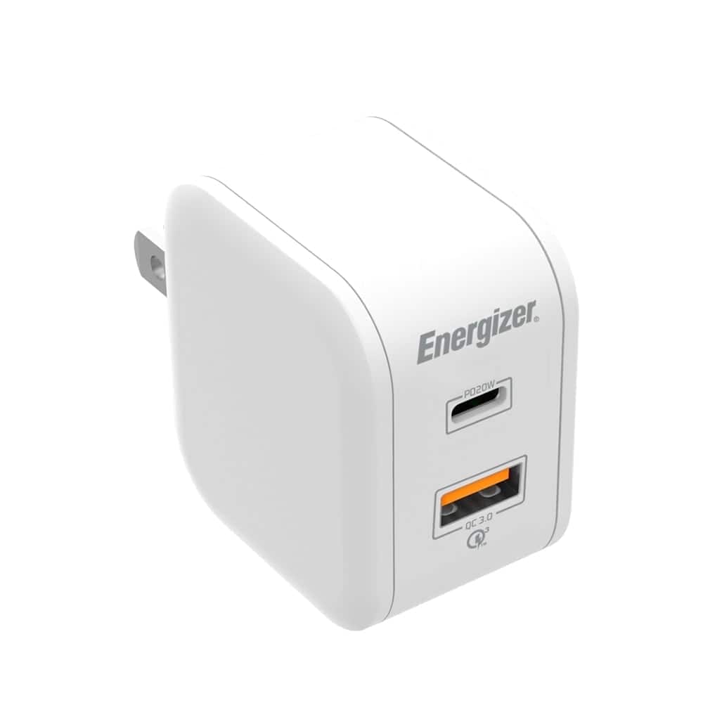Energizer - 38W Dual Port Wall Charger, USB-C PD 20W & USB-A QC 3.0 18W, Fast Charger, White price history on PriceWatchPro