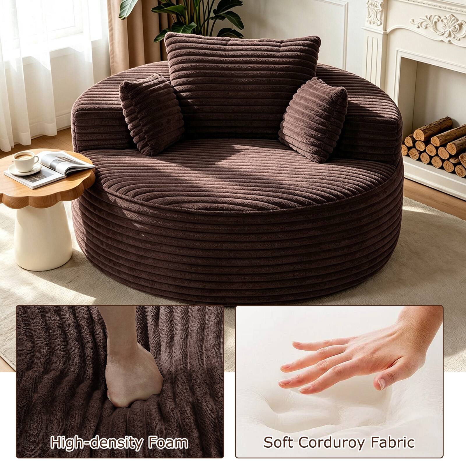 High-density Foam  
Soft Corduroy Fabric