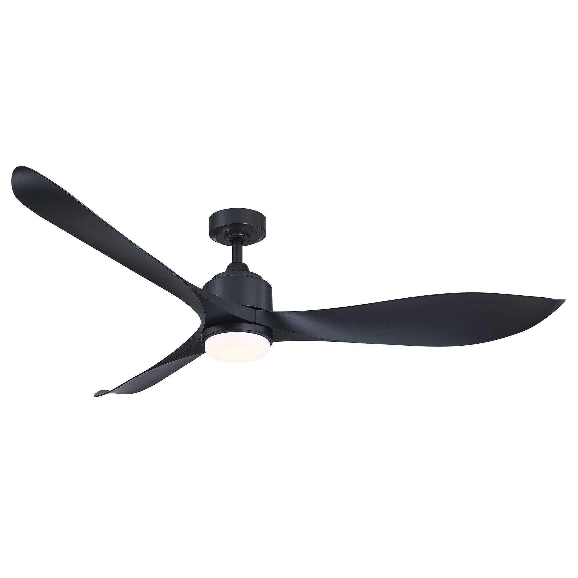 Alt View 6. Parrot Uncle - 66 in. Modern Integrated LED Black Propeller Ceiling Fan with Light and Remote - Black.
