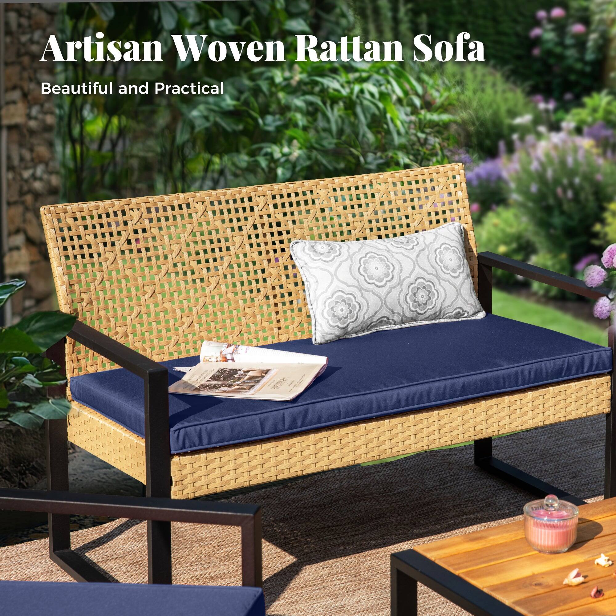 Artisan Woven Rattan Sofa  
Beautiful and Practical