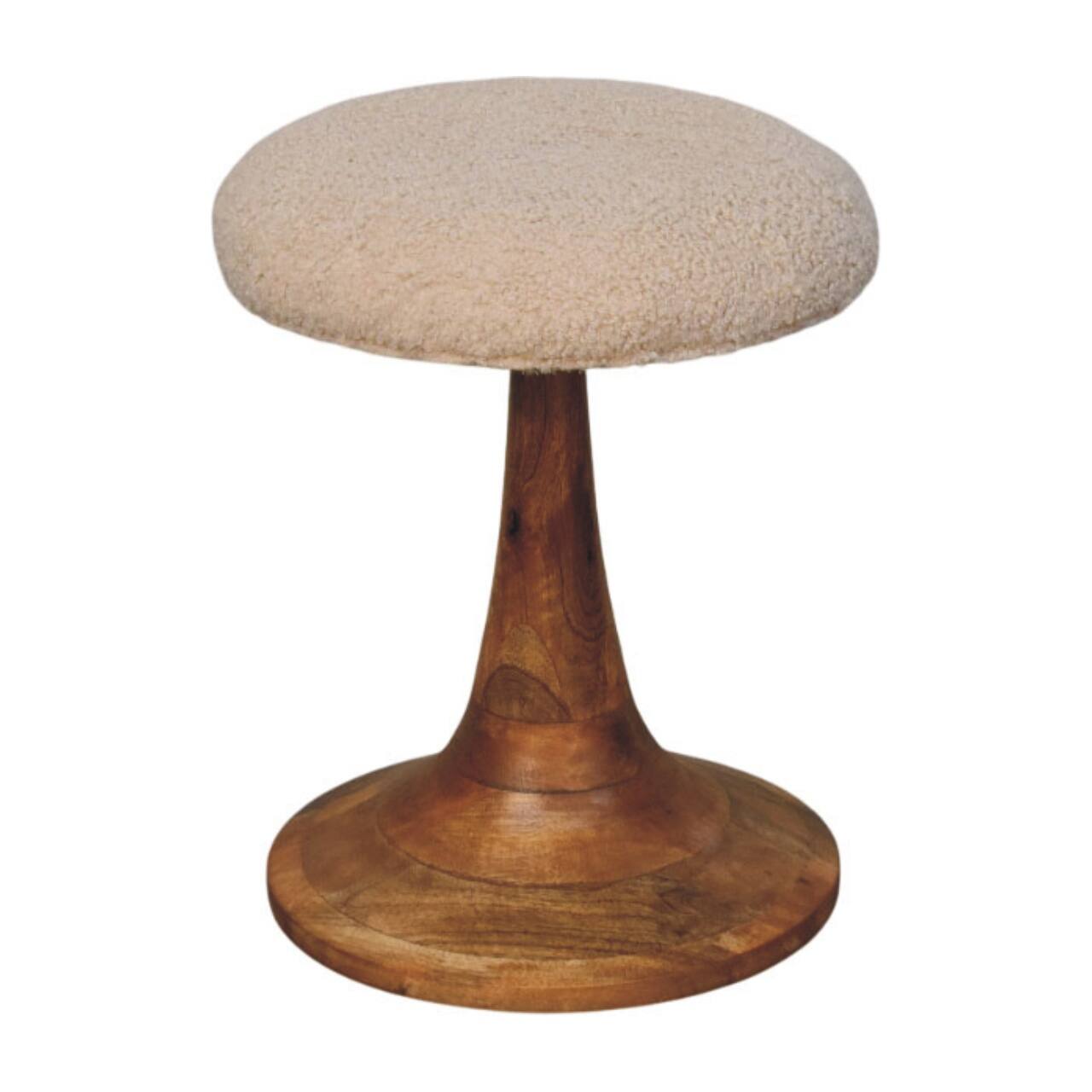 Angle. Artisan Furniture - Artisan Furniture Solid Wood Boucle Teak Accent Stool - Brown.