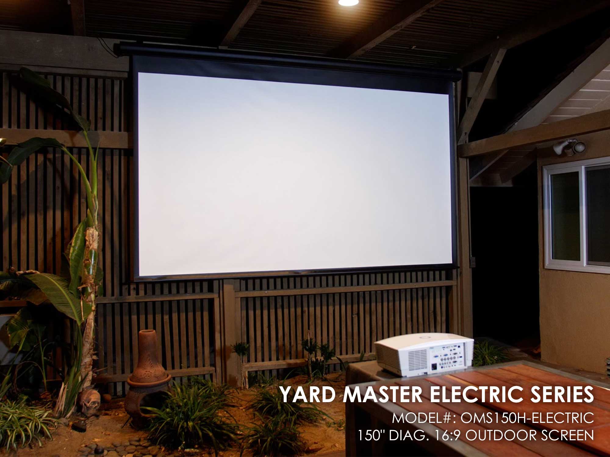 Angle. Elite Screens - Elite Screens 150" Yard Master Electric Series Screen - Black.