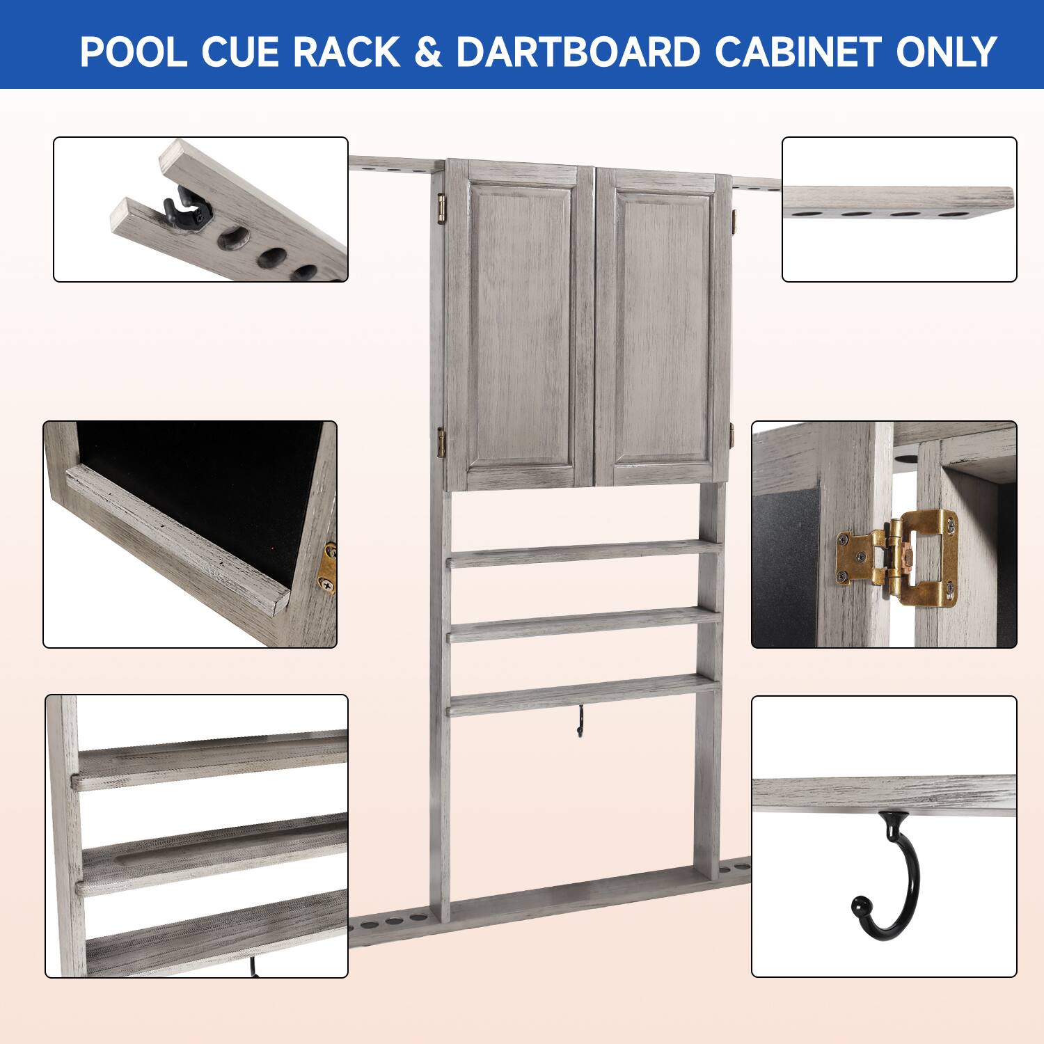 POOL CUE RACK & DARTBOARD CABINET ONLY