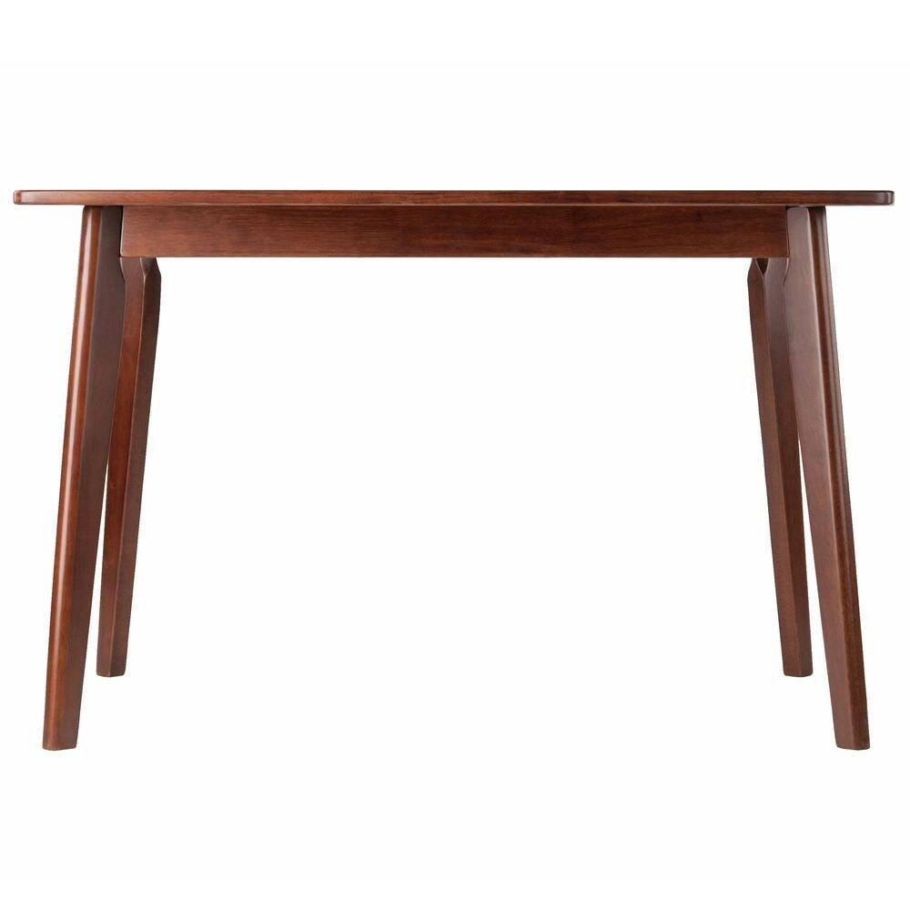 Alt View 1. FurniFact - Rectangular Solid Wood Dining Table With Smooth Edges For Kitchen Or Dining - Walnut.