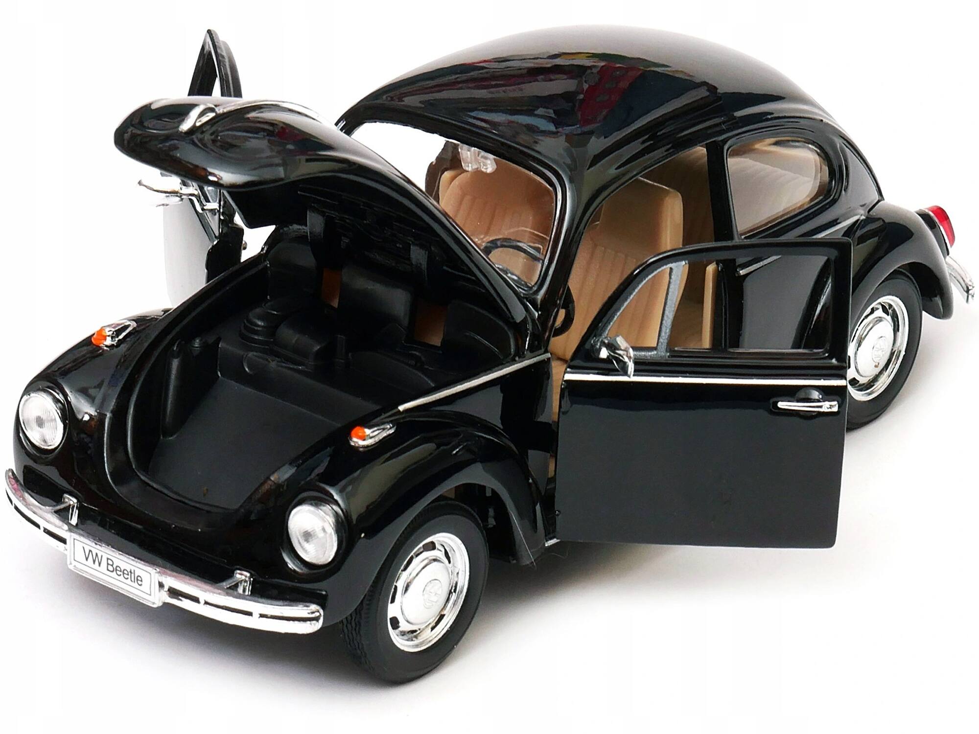 Angle. Welly - Volkswagen Beetle Black 1/24-1/27 Diecast Model Car by Welly - Black.