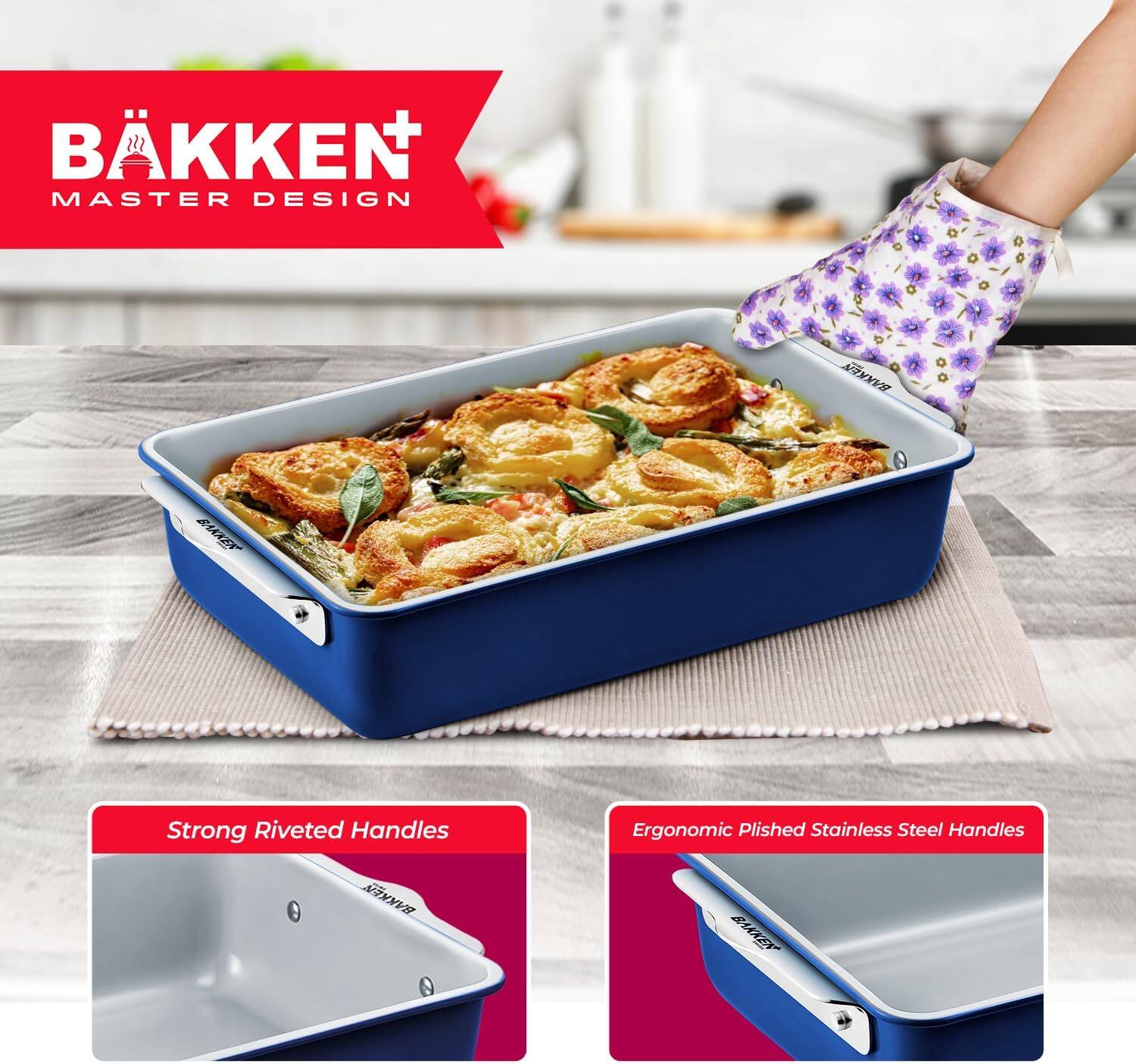 BAKKEN MASTER DESIGN, Strong Riveted Handles, Ergonomic Plished Stainless Steel Handles, BAKKEN