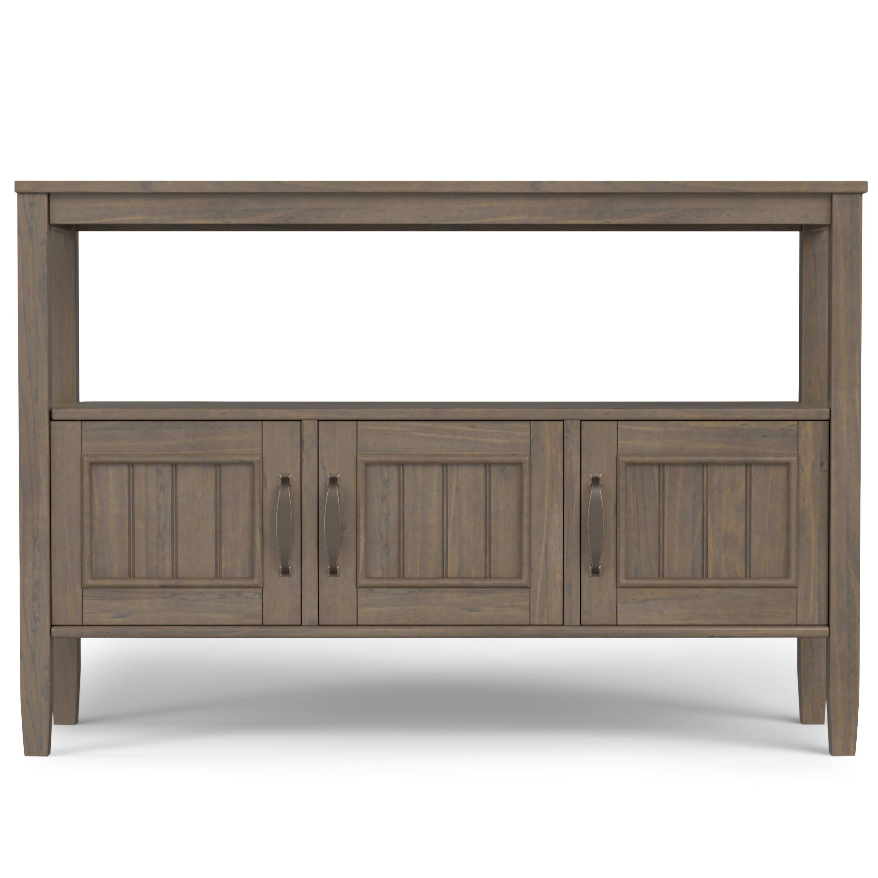 Left. Simpli Home - Lev SOLID WOOD 48 inch Wide Contemporary Console Table in Smoky Brown - Smoky Brown.