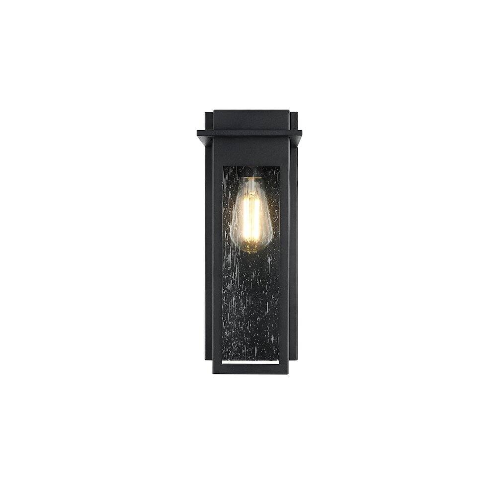 Alt View 1. Elegant Lighting - Dunton 7 inch Outdoor Pendant in Black - Black.