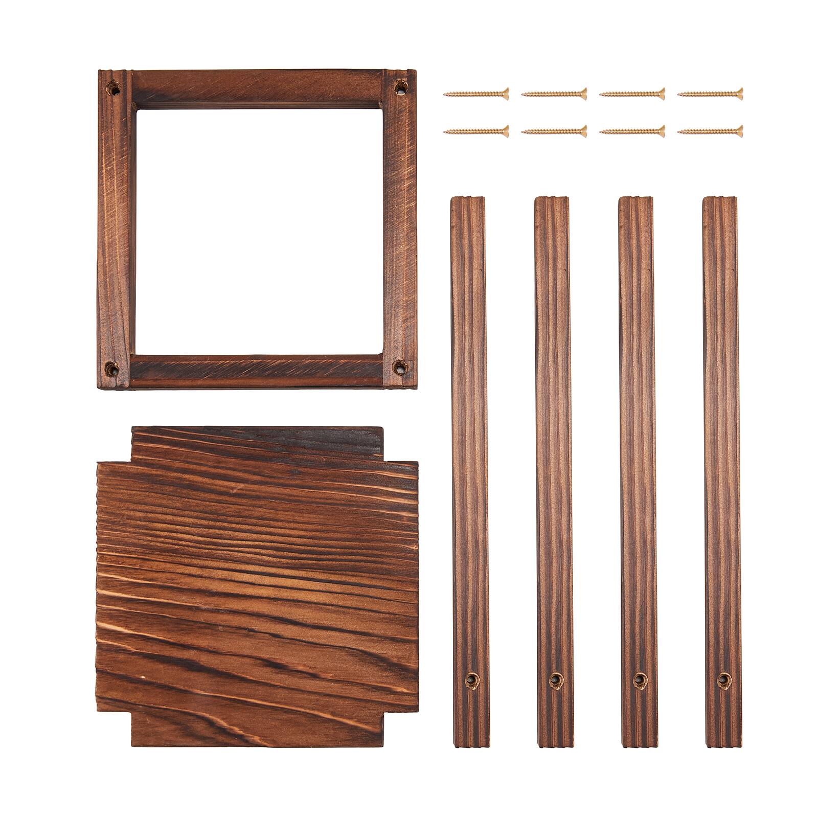 Alt View 5. VEVOR - 24 Pcs Wooden Wedding Lantern, Cedar Wood and Plastic Wooden Lantern Candle Holder, Rustic Decorative Home Centerpiece - Brown.