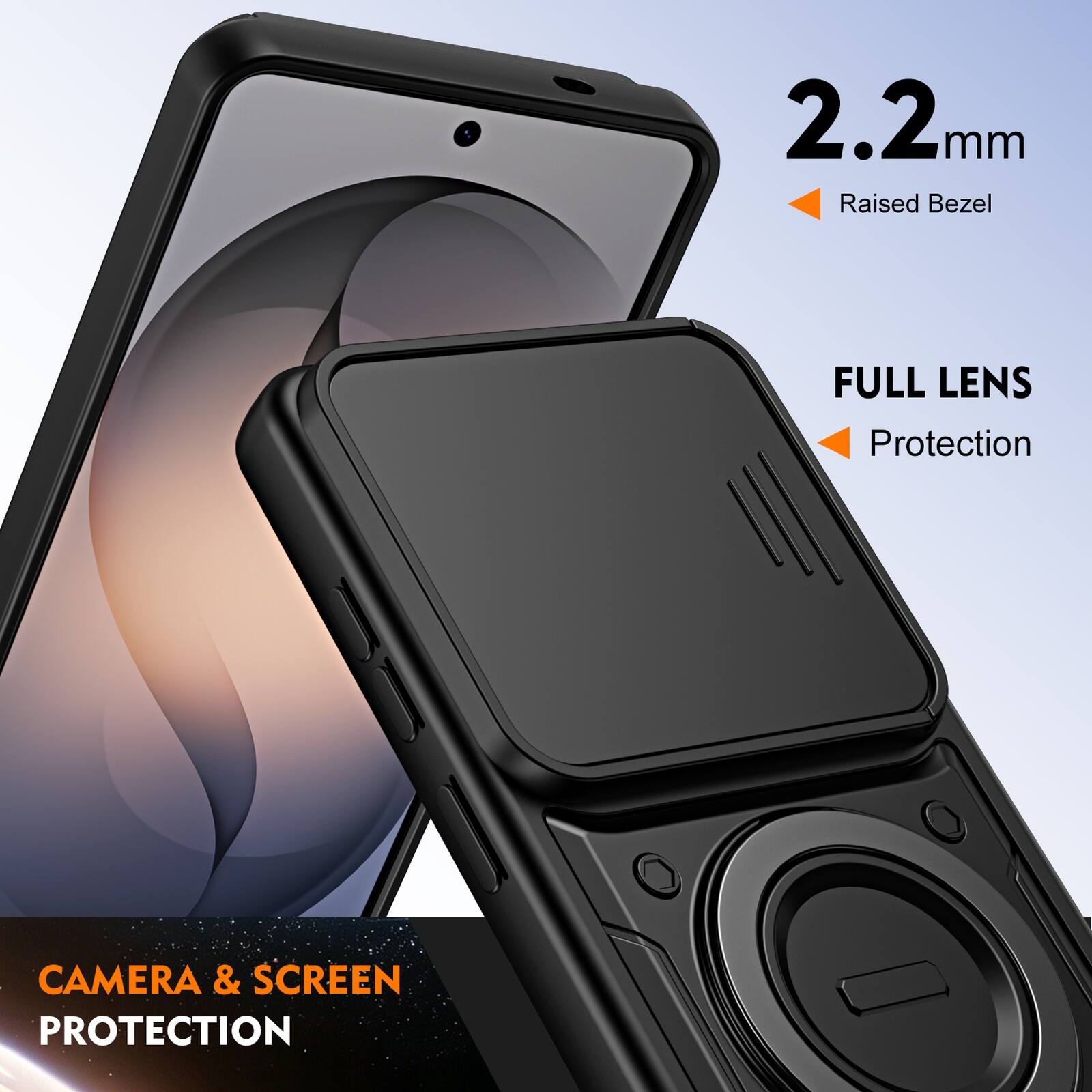 2.2mm Raised Bezel FULL LENS Protection CAMERA & SCREEN PROTECTION