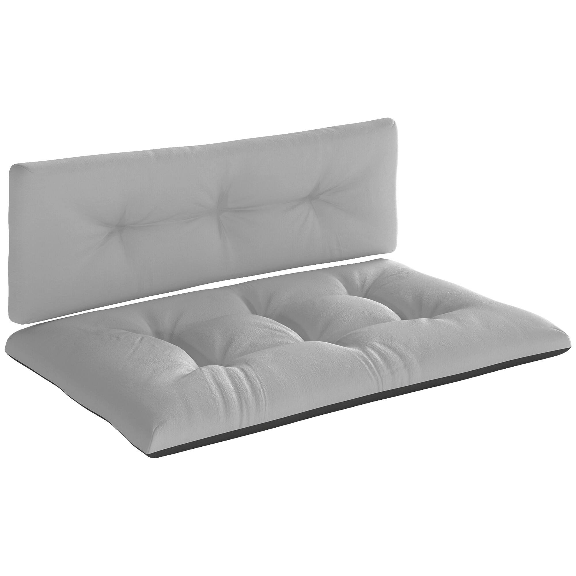 Outsunny - 2 Seater Pallet Cushions Outdoor 3.9 in. Thick Replacement Pallet Sofa Cushions, Tufted Replacement Pads for Garden - Light Gray and Dark Gray price history on PriceWatchPro