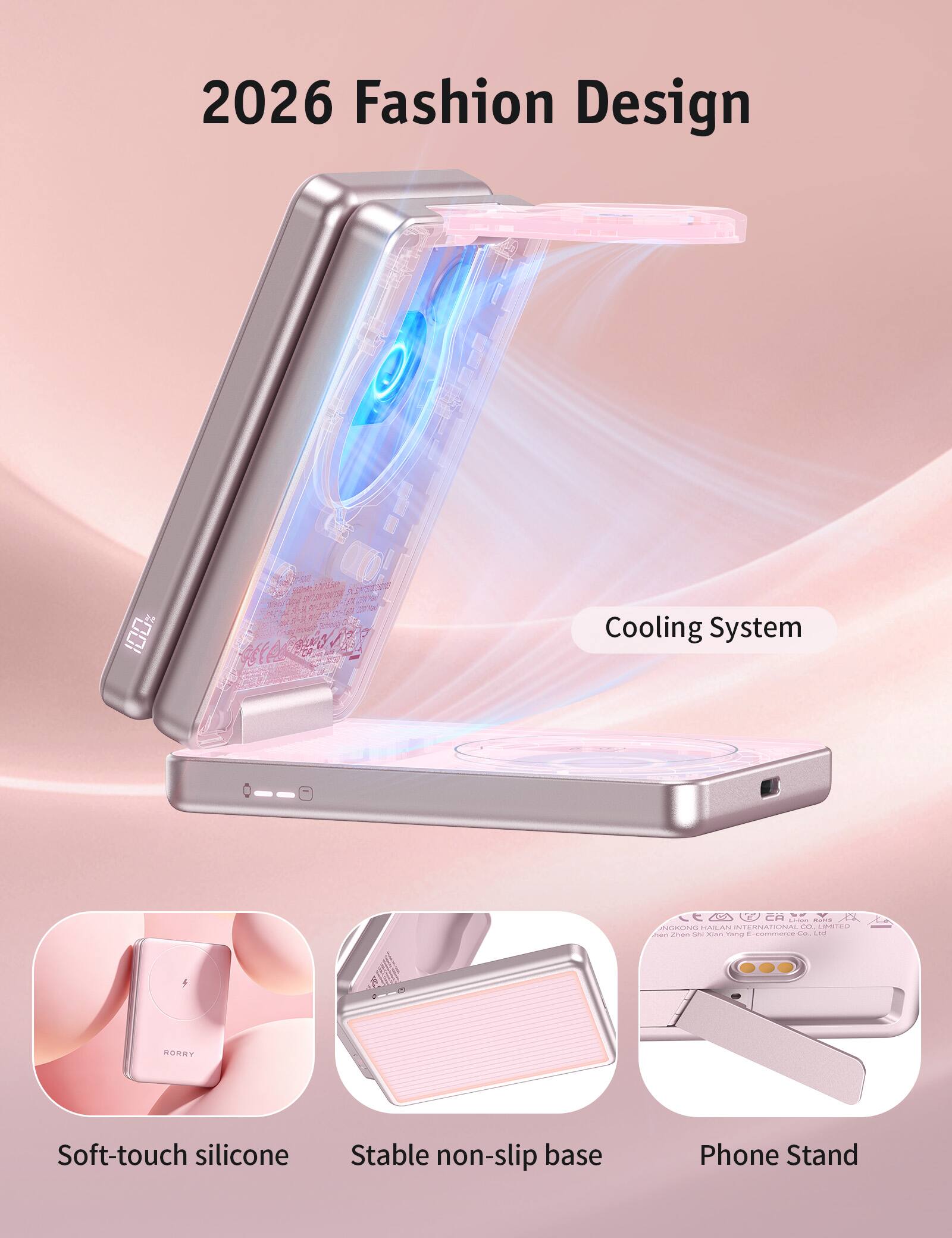 RORRY AuraDock 3 in 1 Charging Station with 10000mAh, 30W Magnetic ...