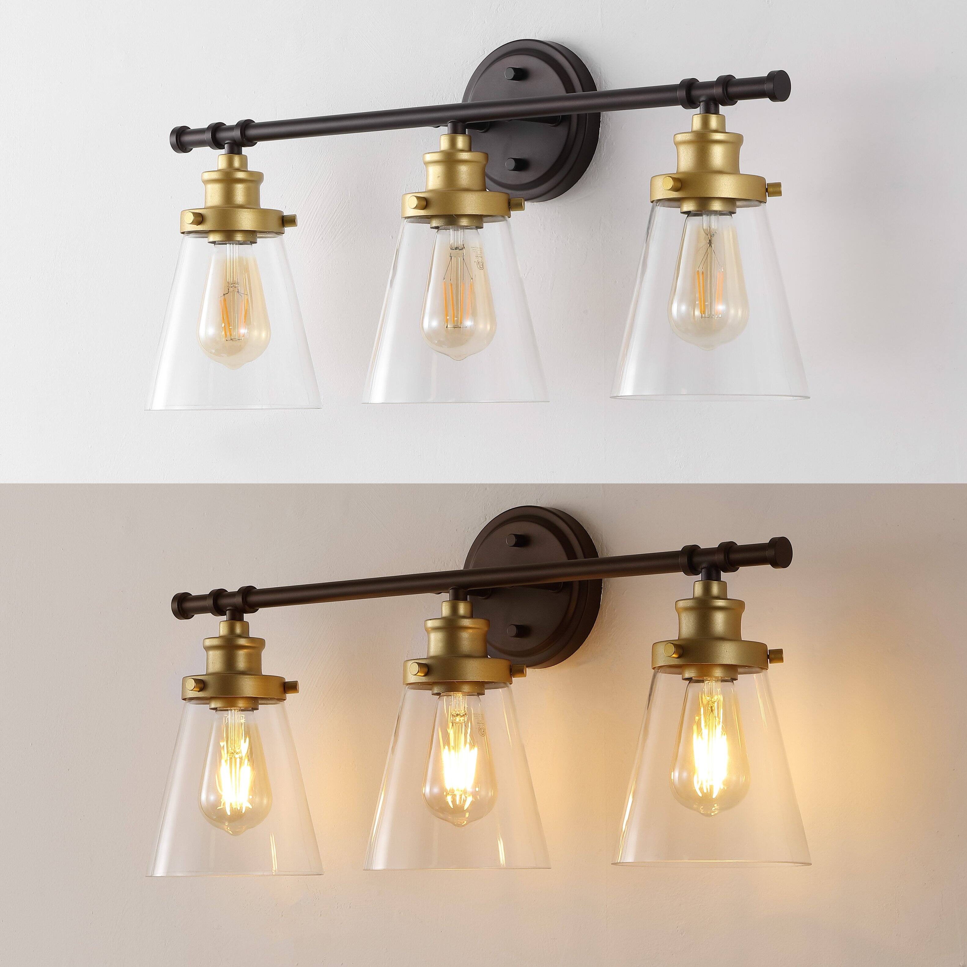 Alt View 5. Jonathan Y - Hollis 23.75" 3-Light Vanity Light with Bathroom Hardware Accessory Set, Oil Rubbed Bronze/Gold Painting (5-Piece) - Oil Rubbed Bronze/Gold Painting.