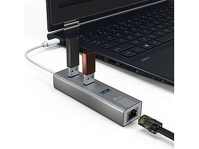 Alt View 4. j5create - 3-Port USB Type-C Hub, Space Gray - Space Gray.