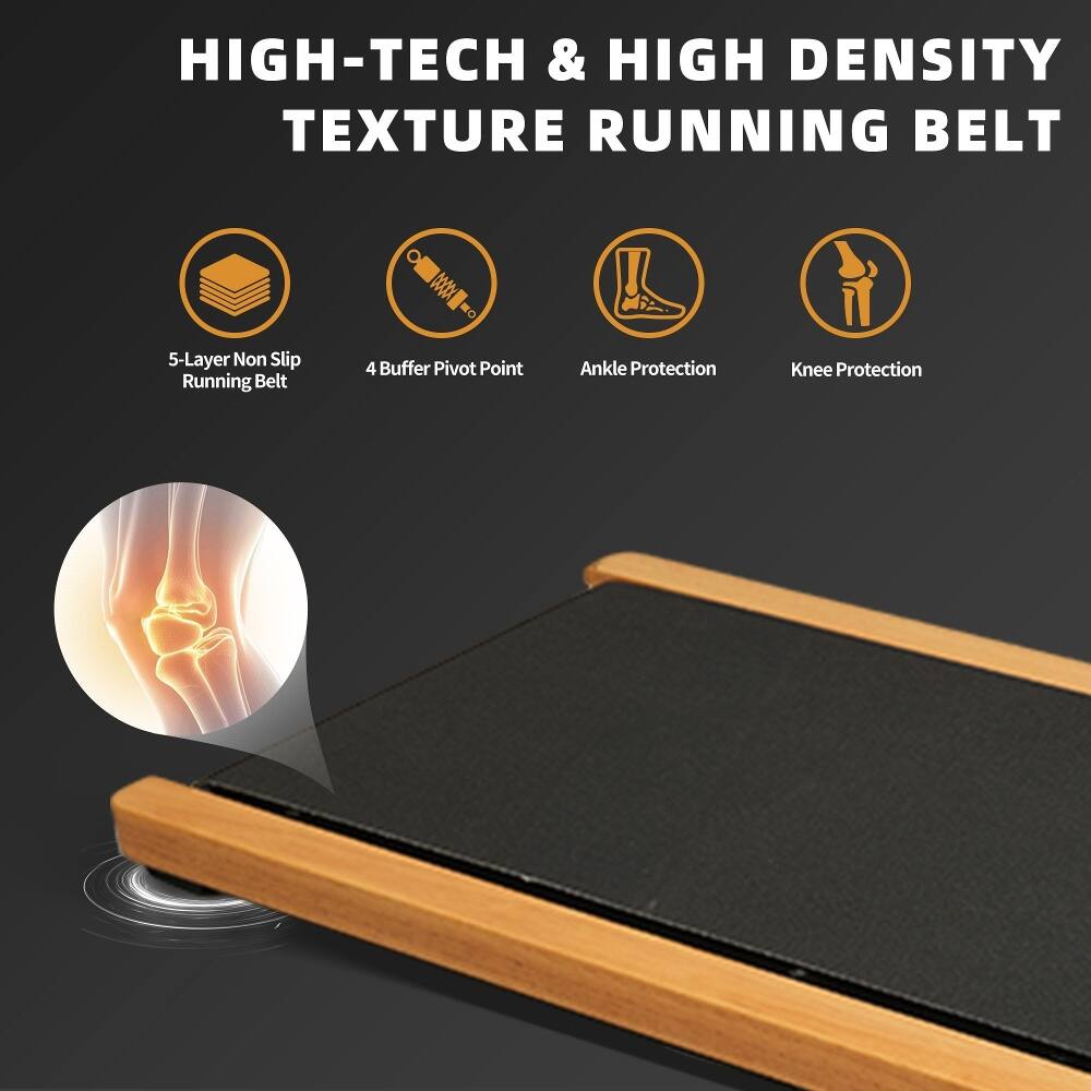 HIGH-TECH & HIGH DENSITY TEXTURE RUNNING BELT

- 5-Layer Non Slip Running Belt
- 4 Buffer Pivot Point
- Ankle Protection
- Knee Protection