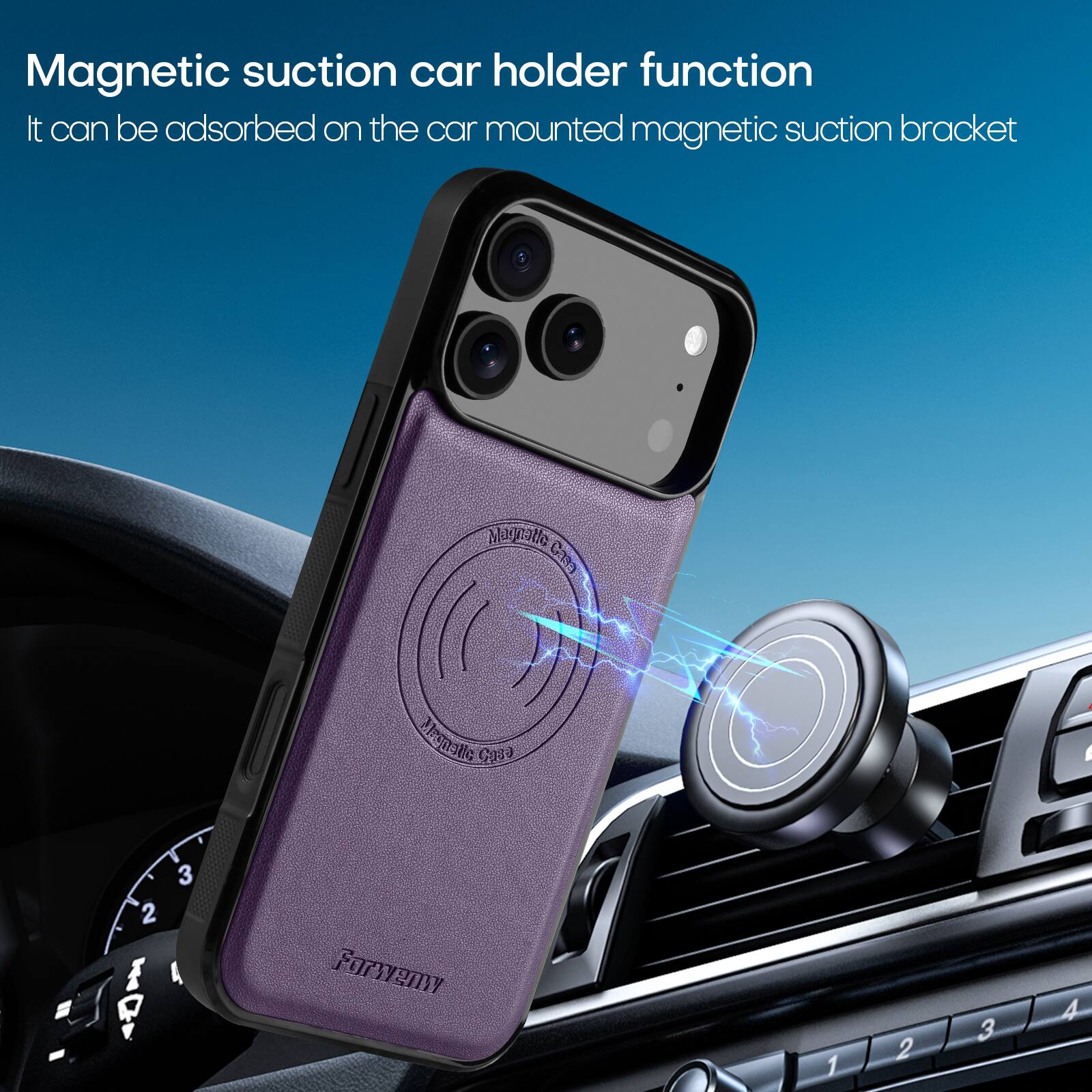 Magnetic suction car holder function  
It can be adsorbed on the car mounted magnetic suction bracket