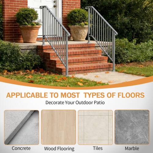 APPLICABLE TO MOST TYPES OF FLOORS  
Decorate Your Outdoor Patio  
Concrete  
Wood Flooring  
Tiles  
Marble