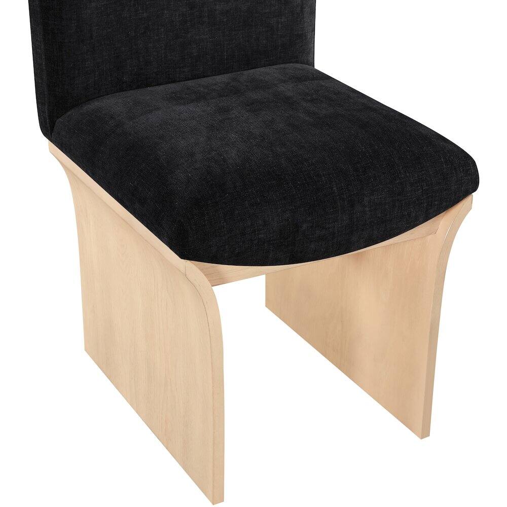 Alt View 3. Meridian Furniture - Shaw Black Chenille Fabric Upholstered Dining Chair - Brown.