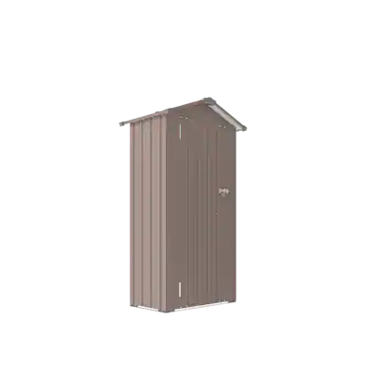 Front. Mondawe - 2.5x1.5 FT Small Metal Galvanized Iron Garden Shed with a solid lock system - Brown.