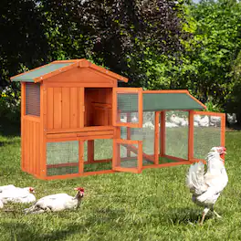 Winado - 61in Wooden Rabbit Hutch Chicken Coop Small Pet House Bunny Cage with Ramp Run