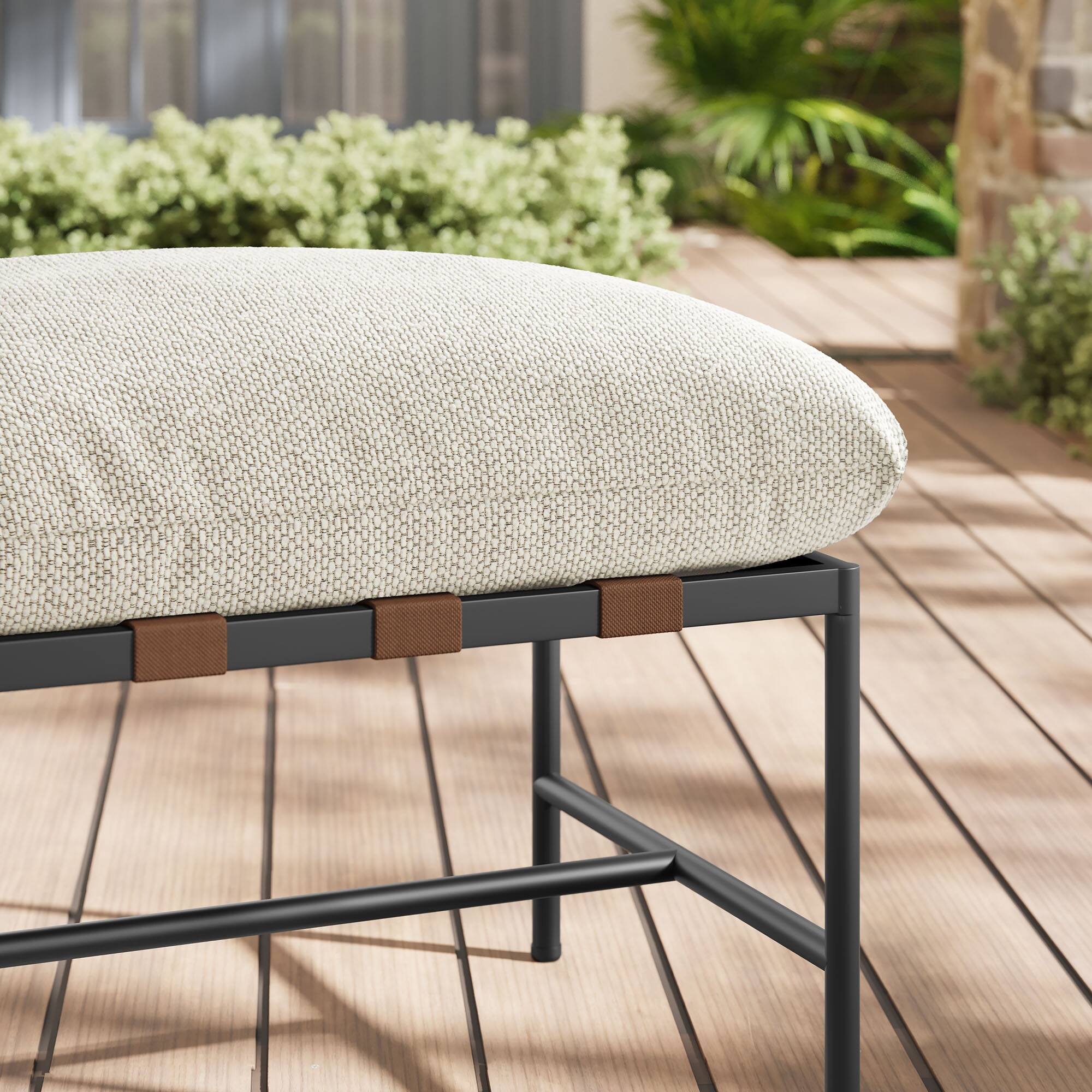 Alt View 1. Modway - Raya Outdoor Patio Boucle Ottoman by Modway - Ivory.