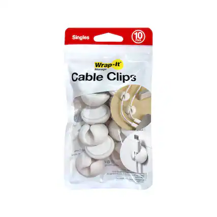 Singles 10 Pack Wrap-It Storage Cable Clips