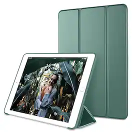 DTTO - case for iPad 6th/5th Gen 9.7 Inch, Smart Slim Lightweight Stand with Soft TPU Back Cover , Auto Sleep/Wake - Midnight Green
